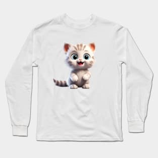 Cute Animal Characters Art 2 -kitten, tiny cat- Long Sleeve T-Shirt